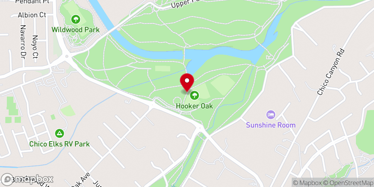 Map showing location of Hooker Oak Park
