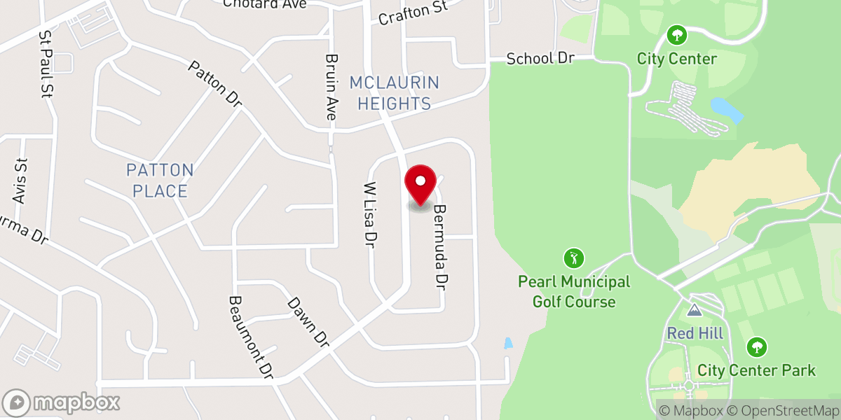 Map showing location of McLaurin Heights Baptist Church