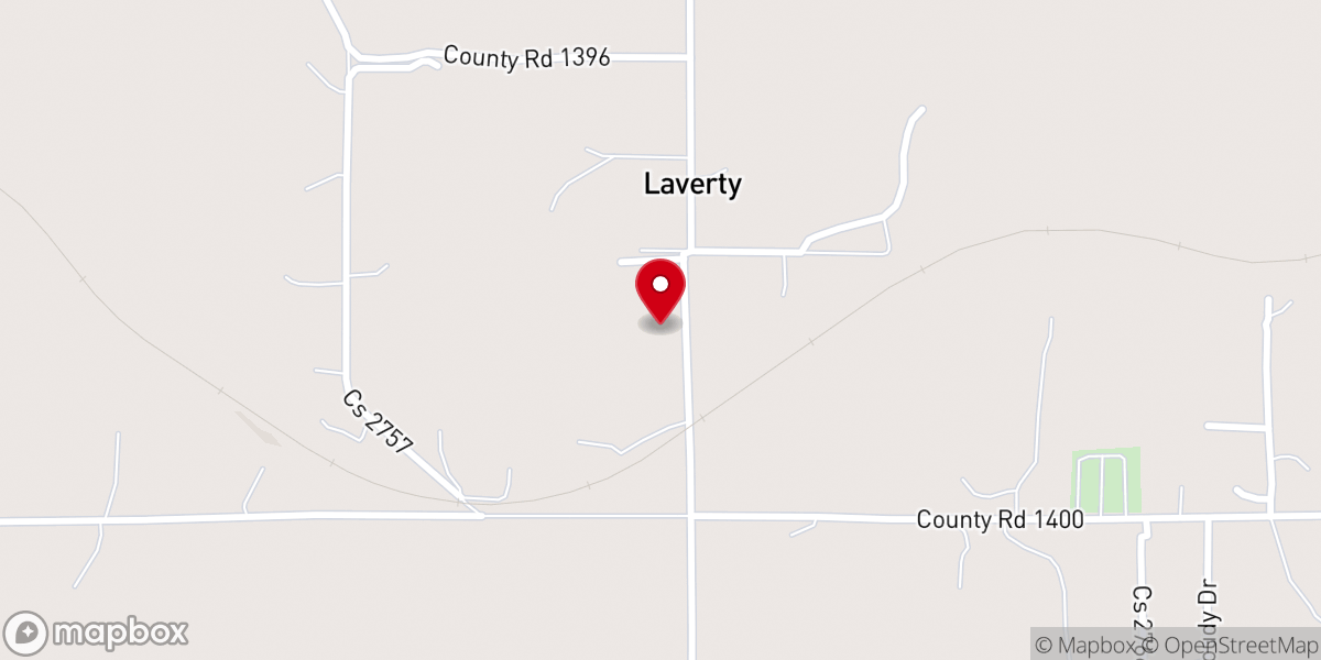 Map showing location of Laverty Baptist Church