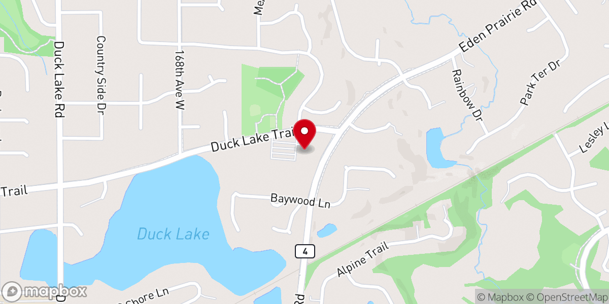 Map showing location of Eden Prairie Assembly of God