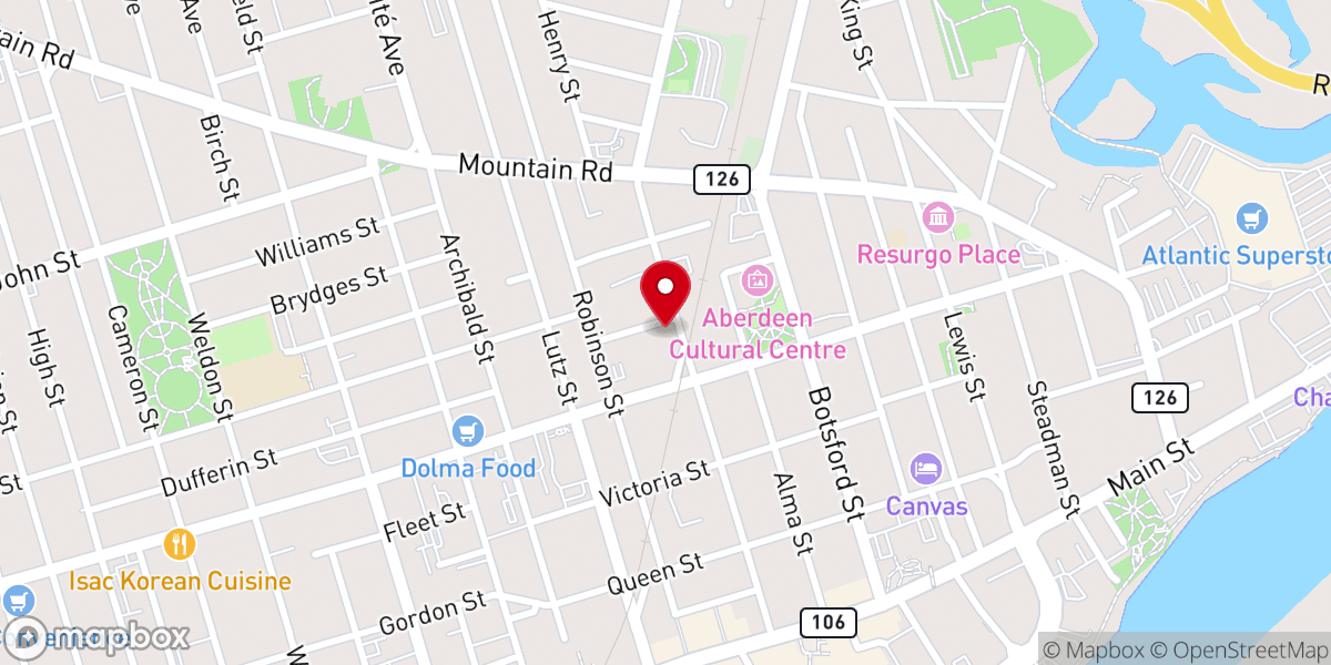Map showing location of Spacious Historical Home Downtown Moncton