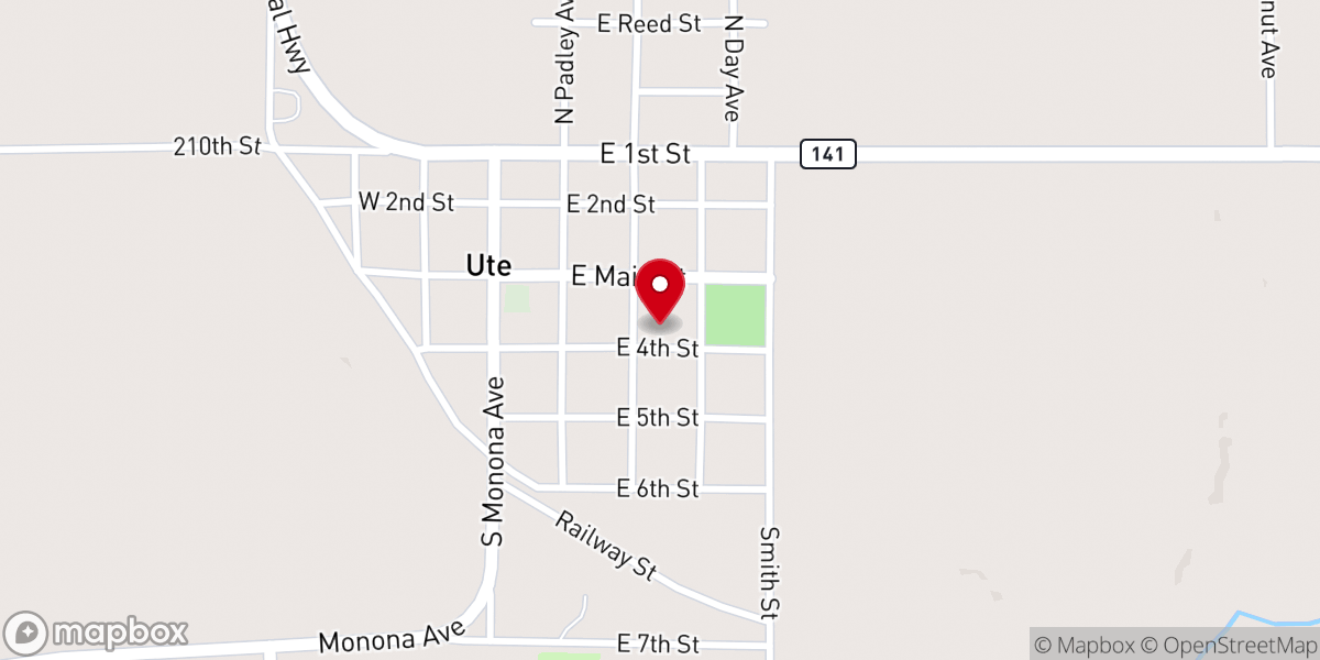 Map showing location of Saint Paul's Lutheran Church
