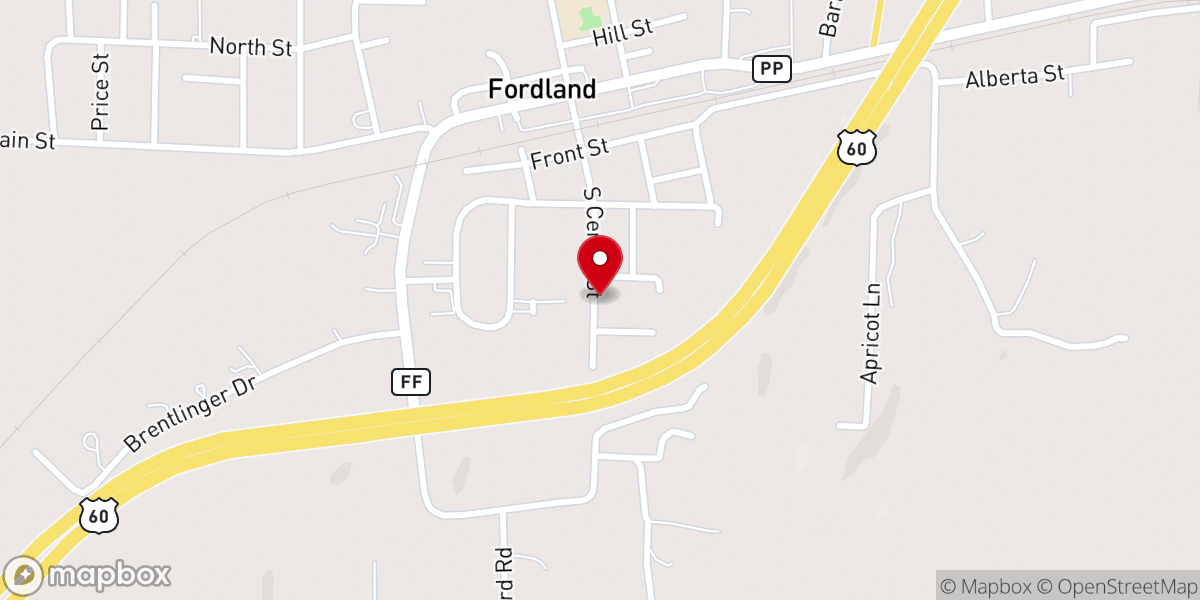 Map showing location of Fordland Church of God (Holiness)