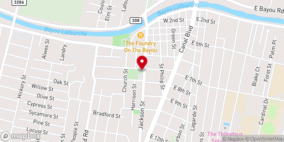 Map showing location of St. John’s Episcopal Church