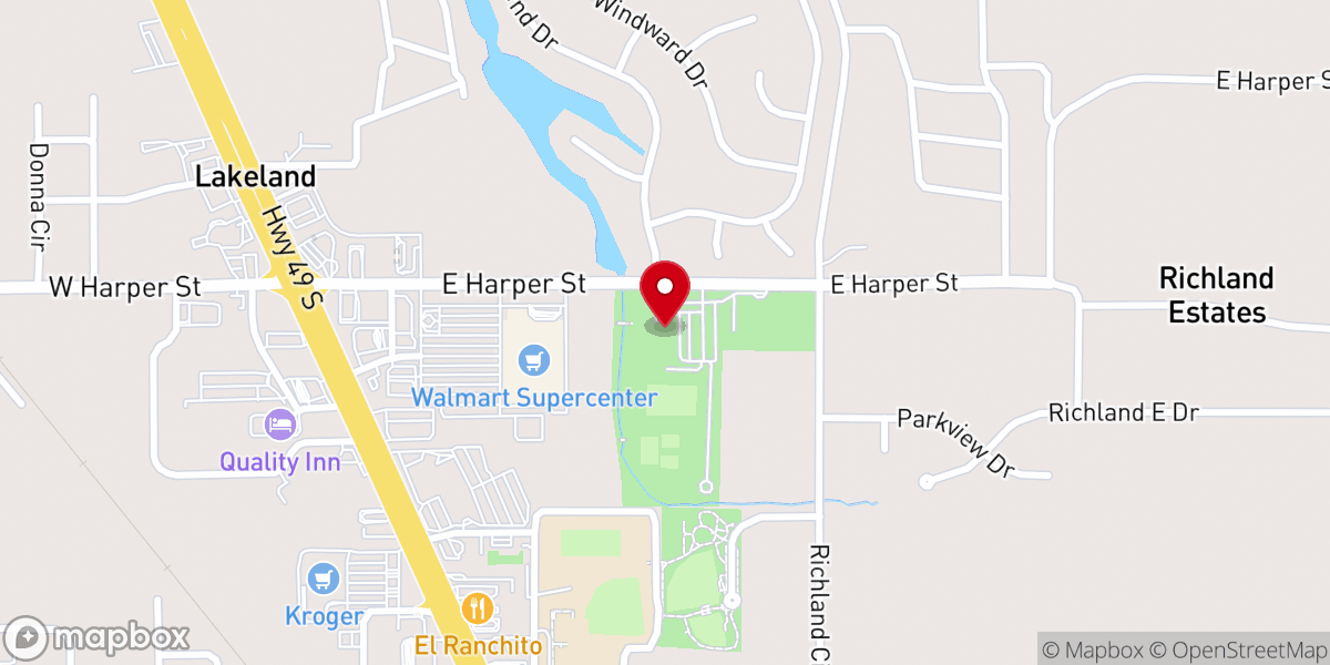 Map showing location of Richland Community Center