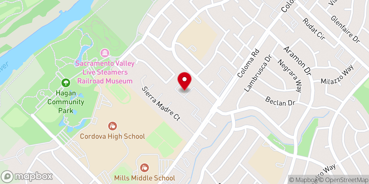 Map showing location of Saint John Vianney School - Rancho Cordova