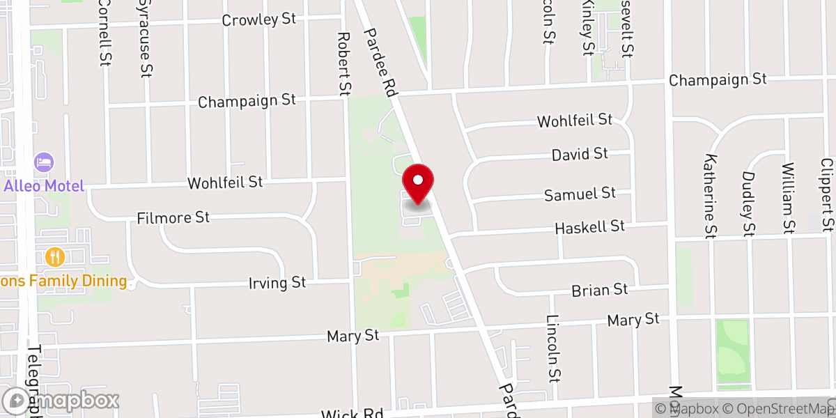 Map showing location of Zion Baptist Church