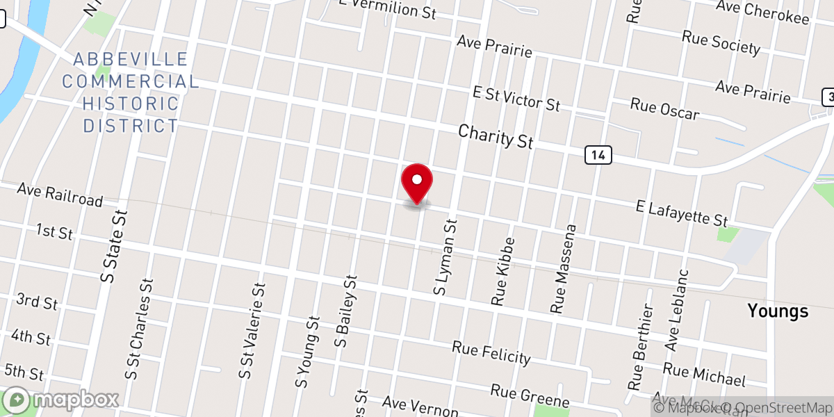 Map showing location of Louisiana Baptist Church