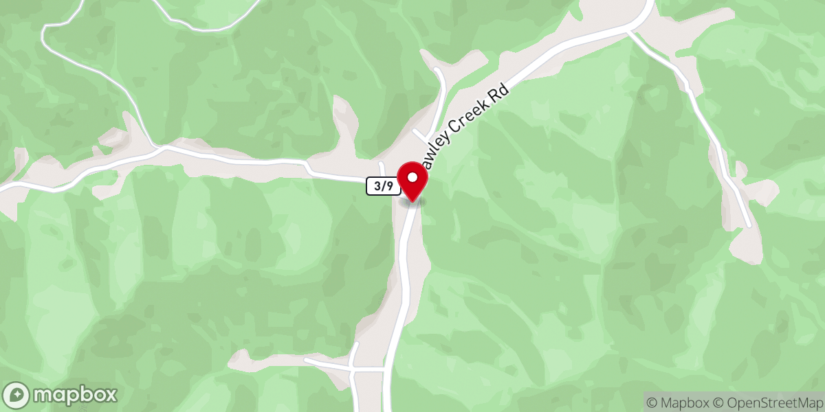 Map showing location of Crawley Creek FWB Church