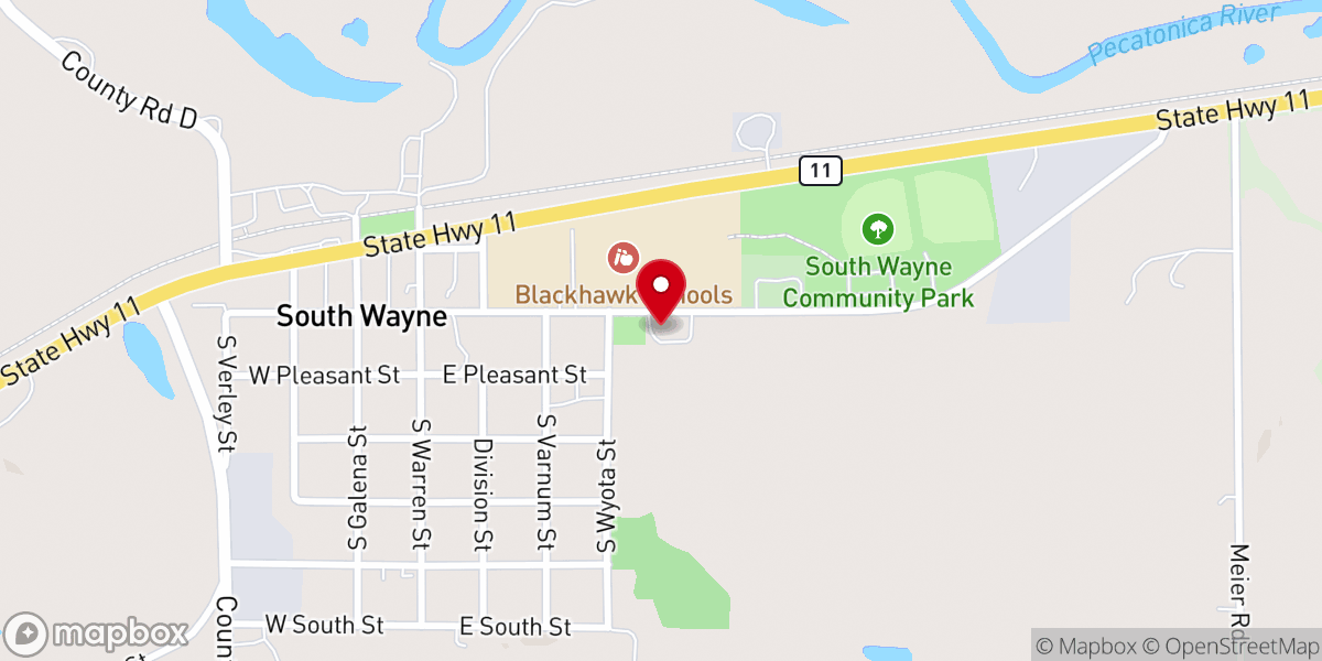 Map showing location of Our Saviors Lutheran Church
