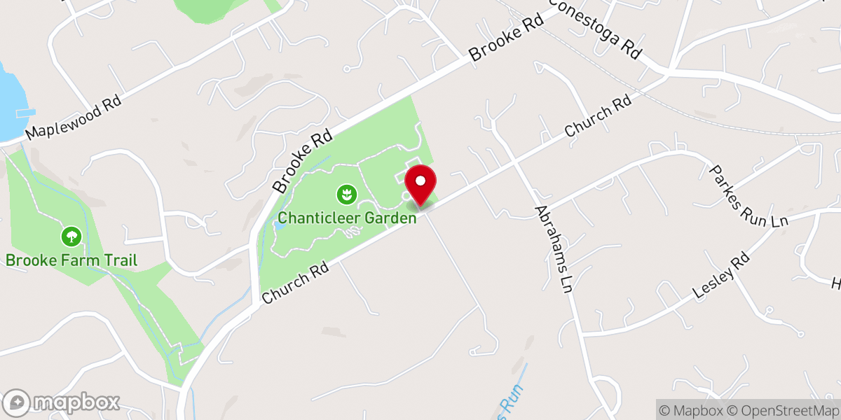 Map showing location of Chanticleer, a pleasure garden