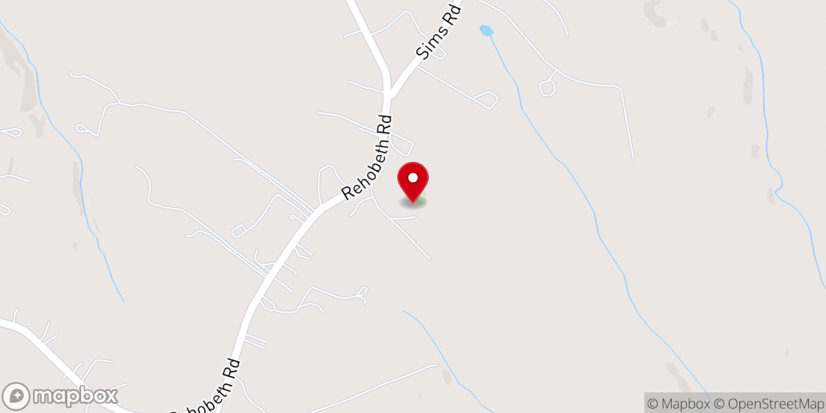 Map showing location of Rehobeth Presbyterian Church