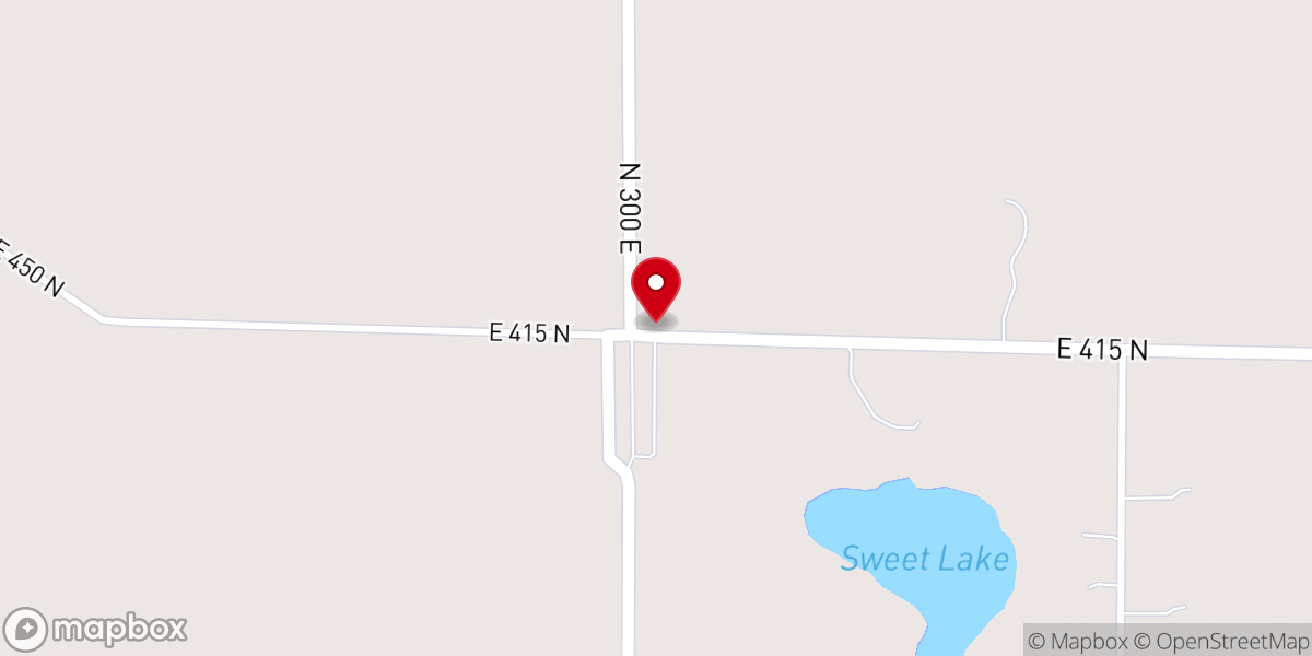 Map showing location of Sweet Church
