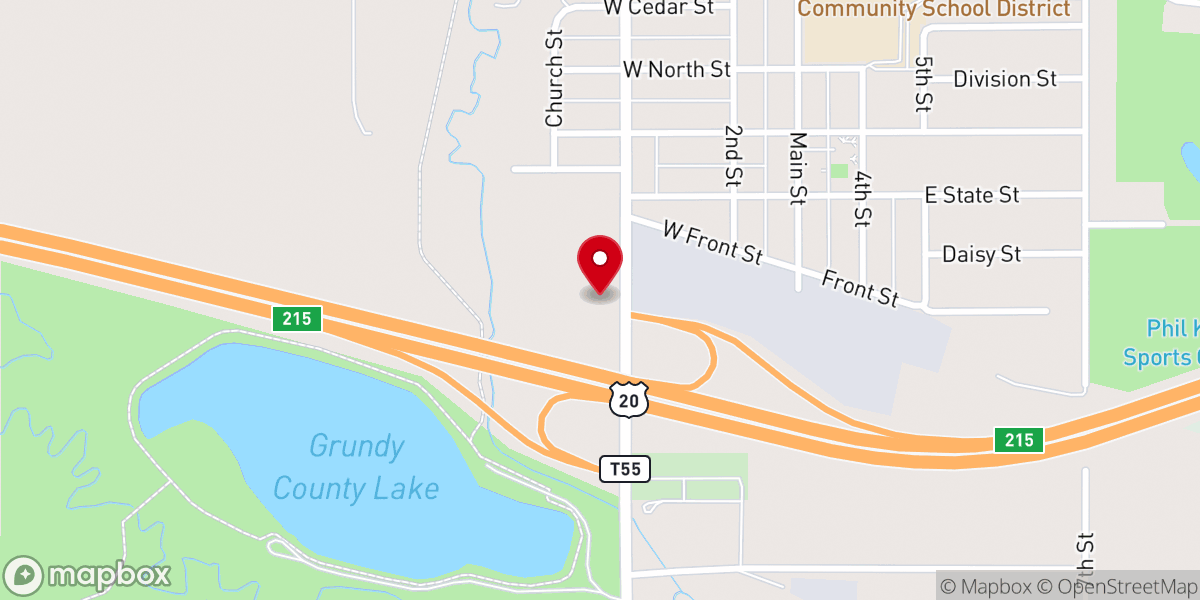 Map showing location of Liberty Baptist Church