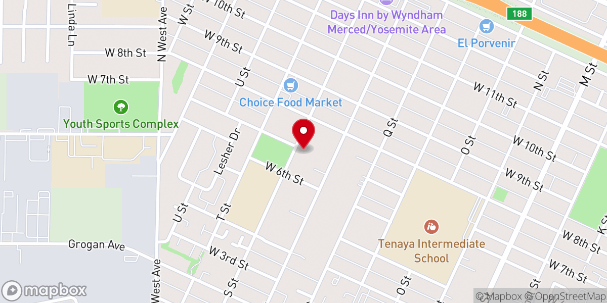 Map showing location of Friendship Missionary Baptist