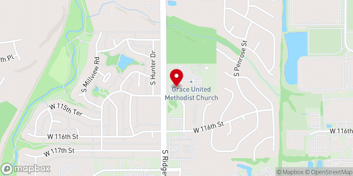Map showing location of Grace United Methodist Church
