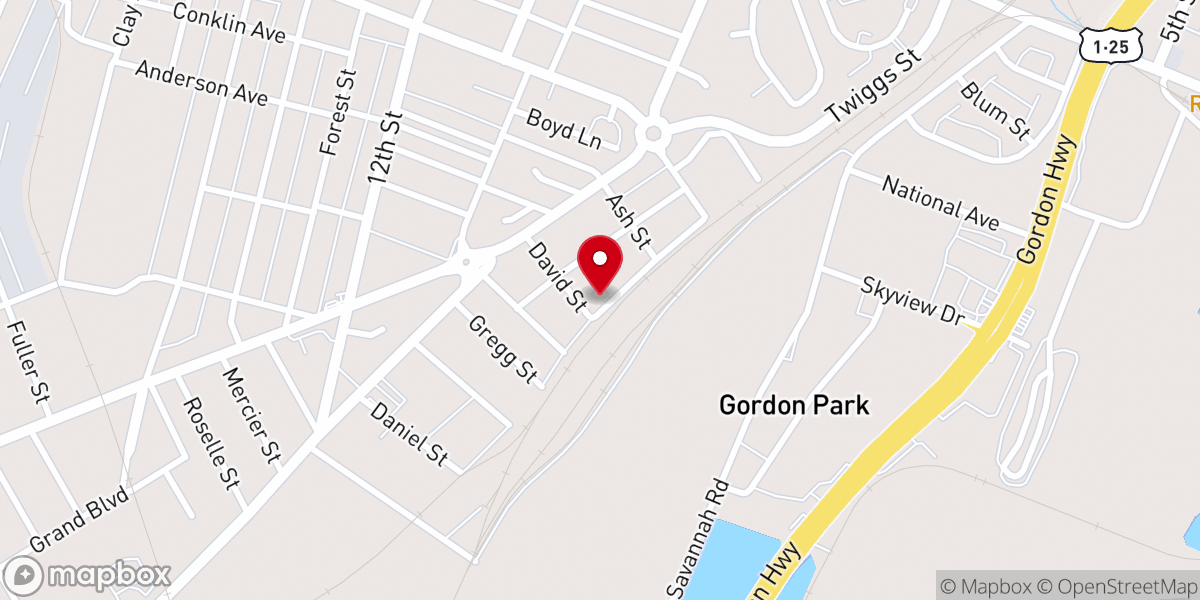Map showing location of Jordan Grove Baptist Church