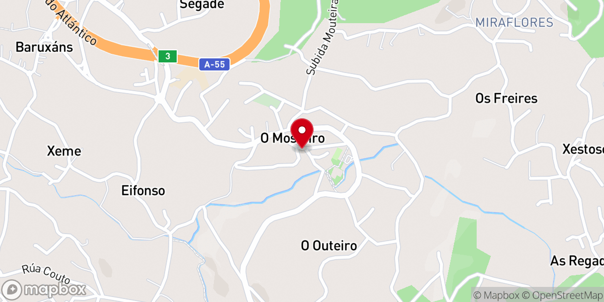 Map showing location of Iglesia de Santiago de Bembrive