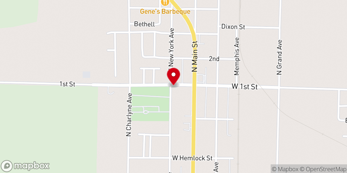 Map showing location of Heartline Fellowship Church