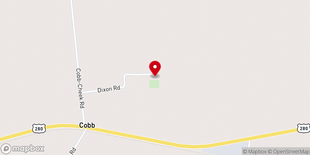 Map showing location of New Zion Baptist Church