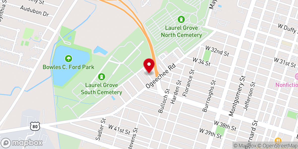 Map showing location of True Gospel Deliverance Center
