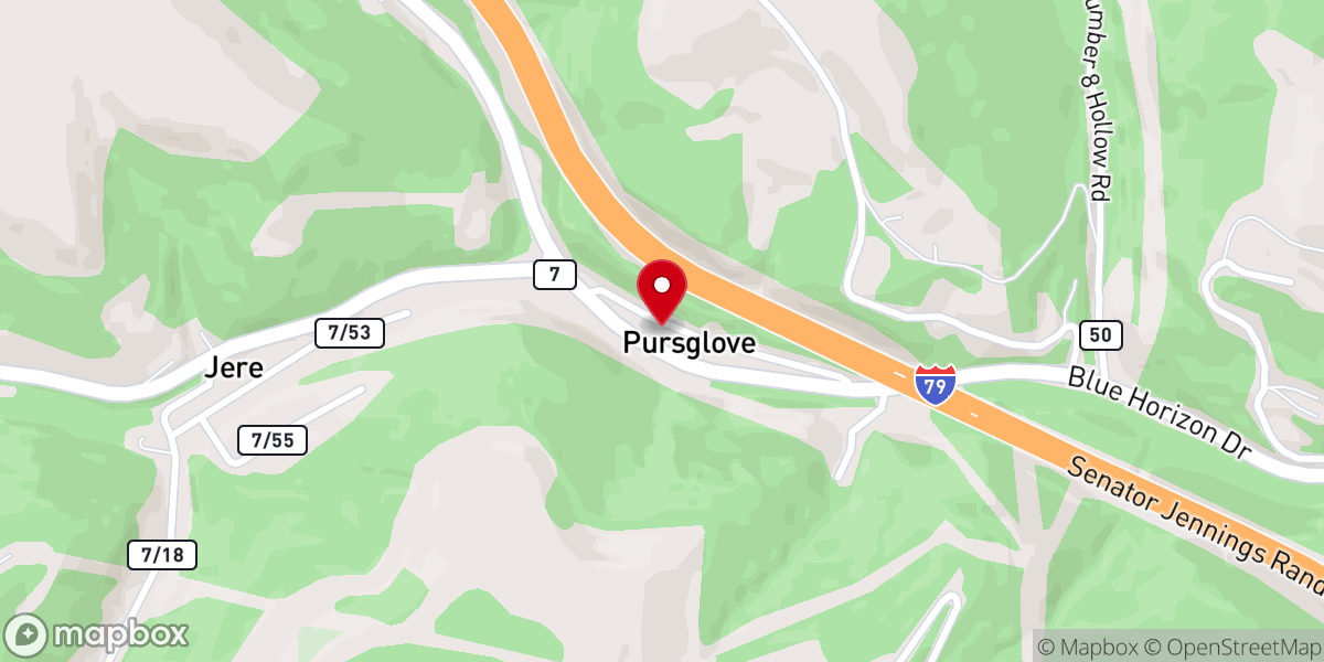Map showing location of Pursglove Presbyterian Church