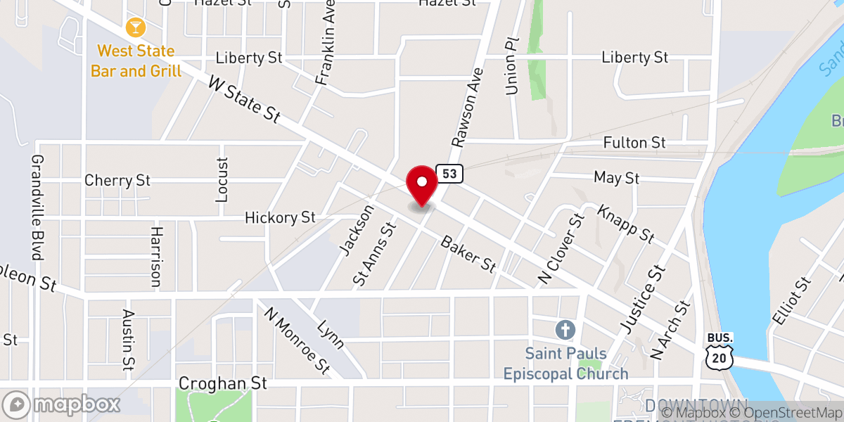 Map showing location of Saint Ann Catholic Church