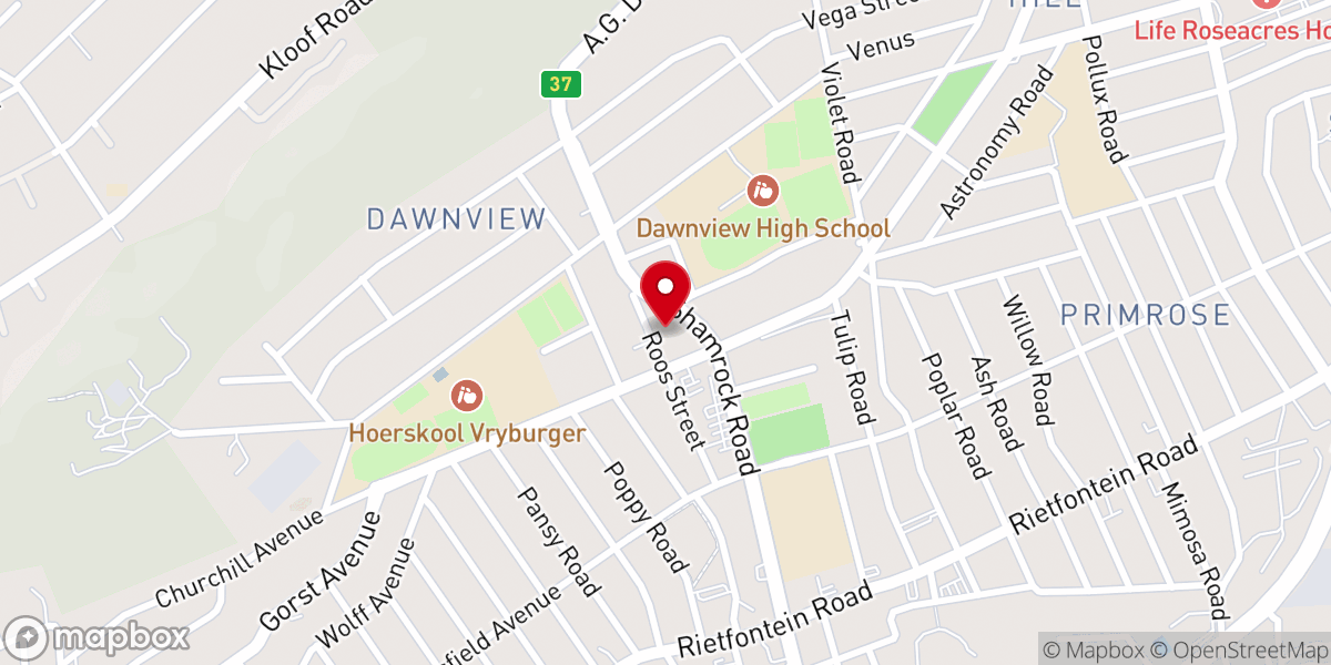 Map showing location of Reformed Church International South Africa