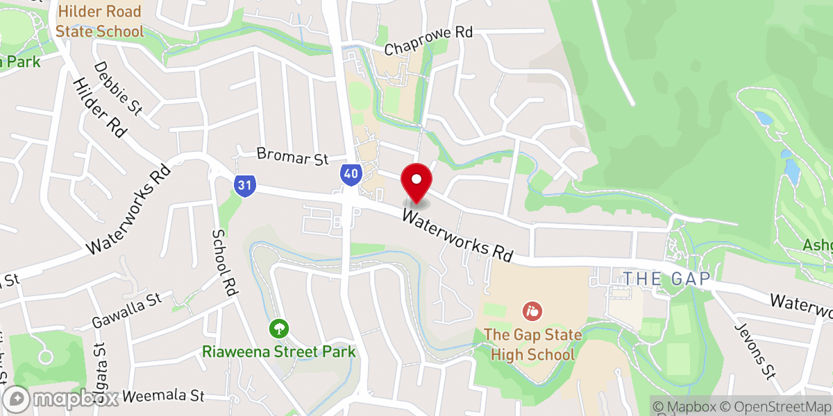 Map showing location of St Mark's Anglican Church.