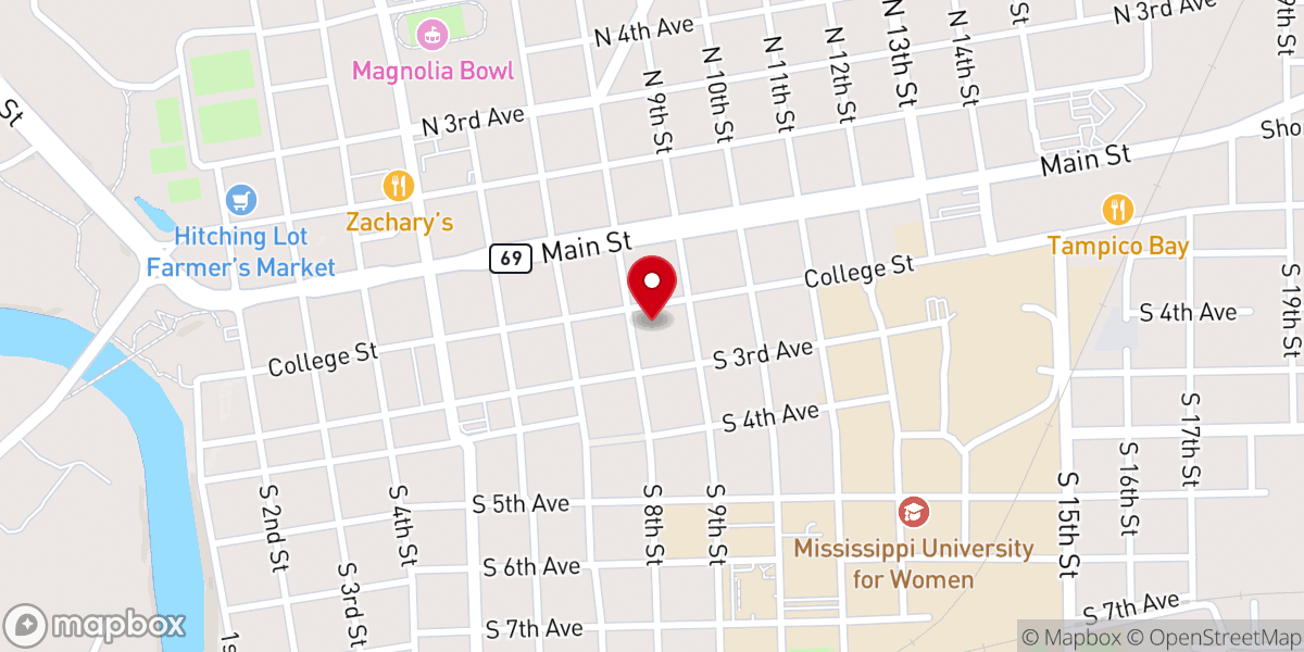 Map showing location of Annunciation Catholic Church