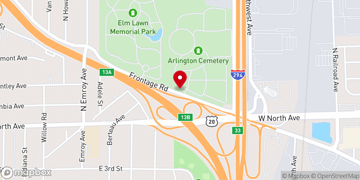 Map showing location of St. John the Baptist Chapel