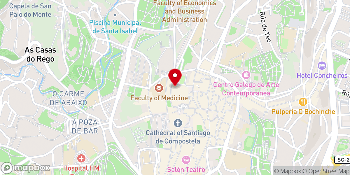 Map showing location of Capilla del Seminario
