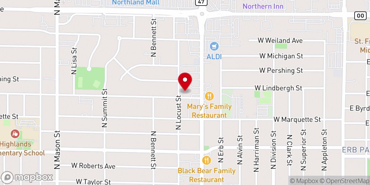 Map showing location of Grace Baptist Church