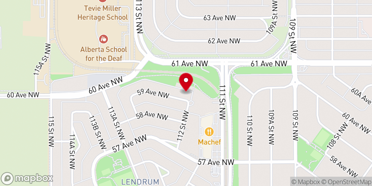 Map showing location of Lendrum Mennonite Church