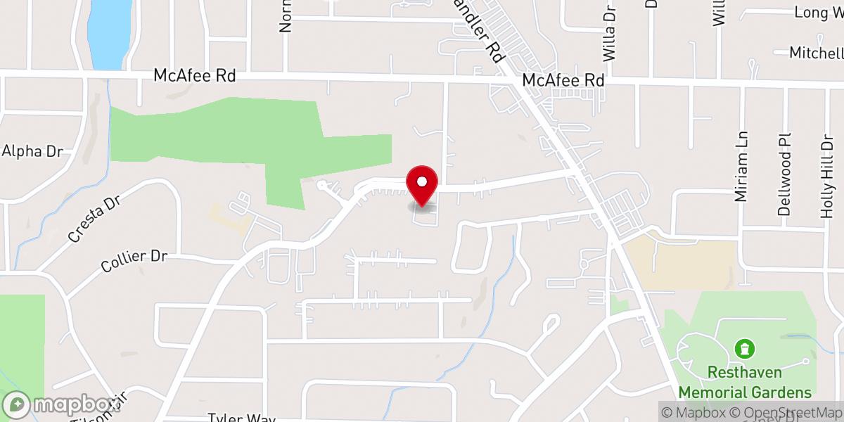Map showing location of Kingdom Fellowship Christian Church