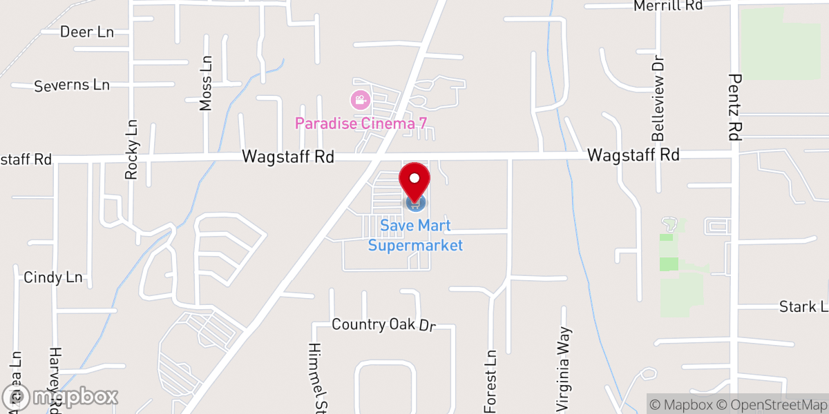 Map showing location of Paradise Plaza