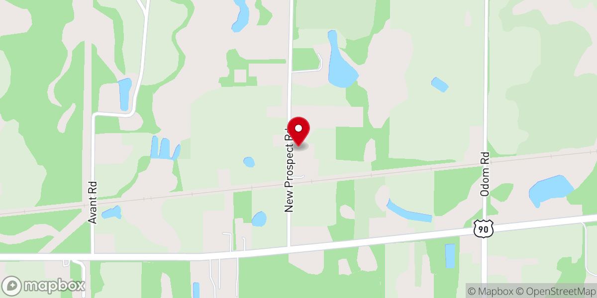 Map showing location of New Prospect Baptist Church