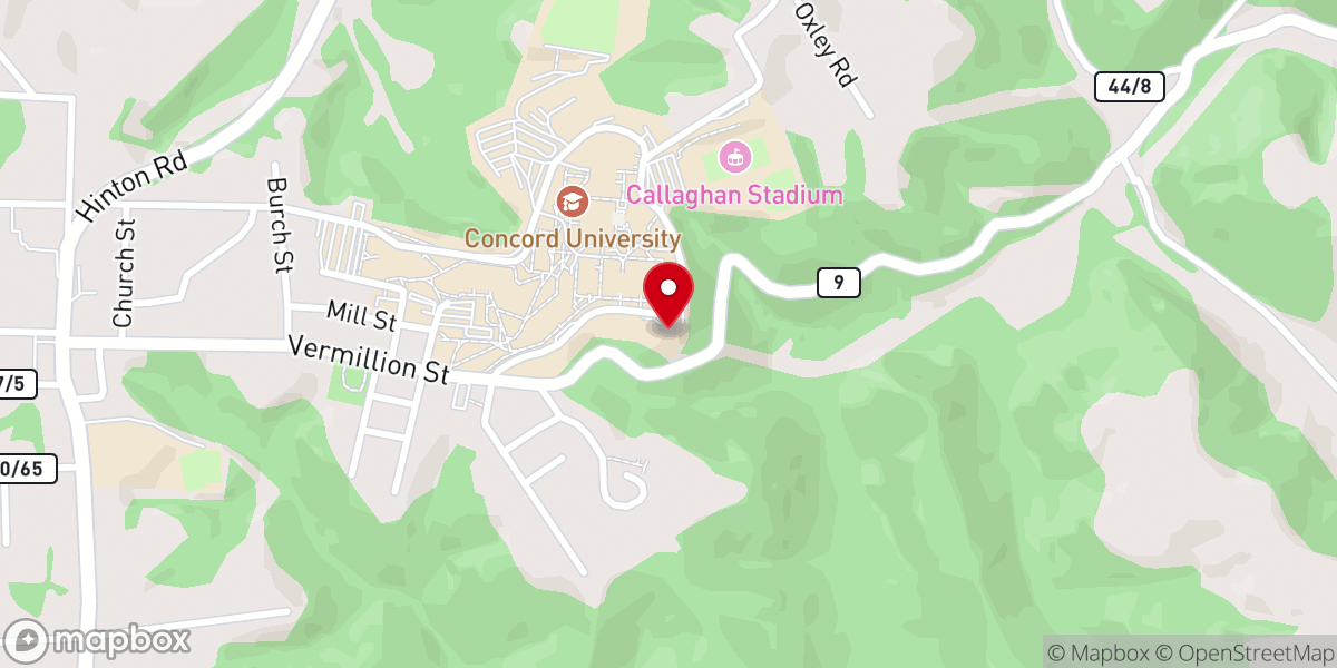 Map showing location of University Point - Concord University