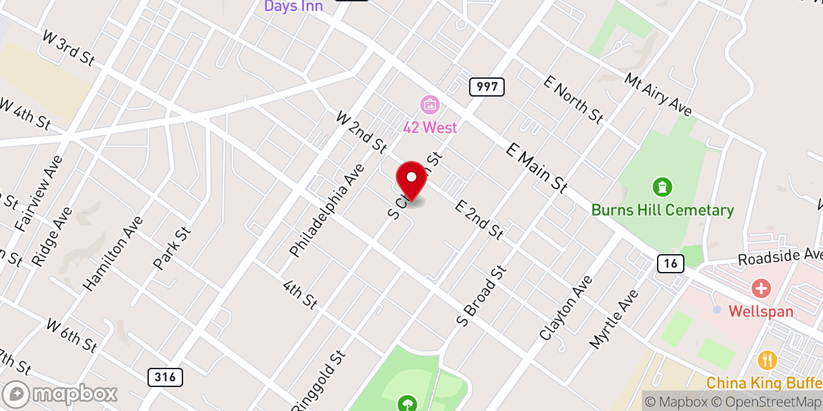 Map showing location of Church of the Brethren