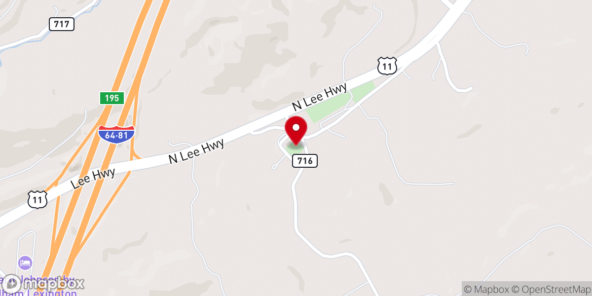 Map showing location of Timber Ridge Presbyterian Church