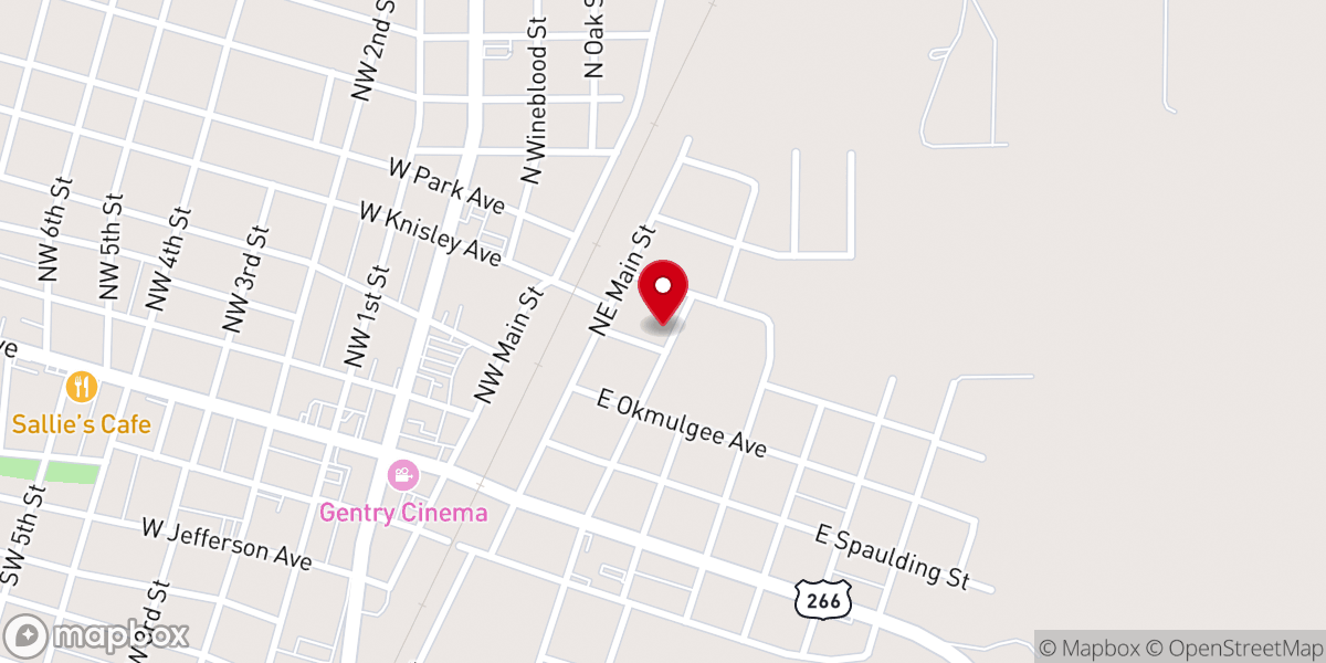 Map showing location of Mission Outreach Full Gospel