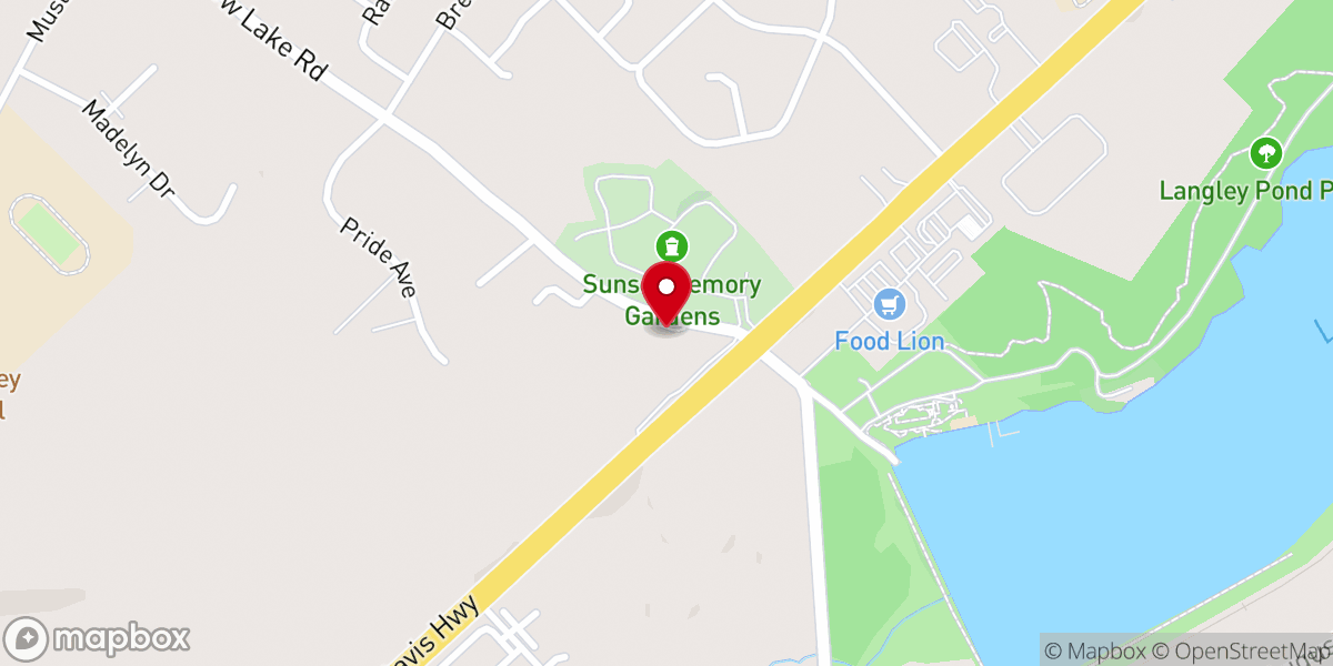 Map showing location of Sunset Memorial Church