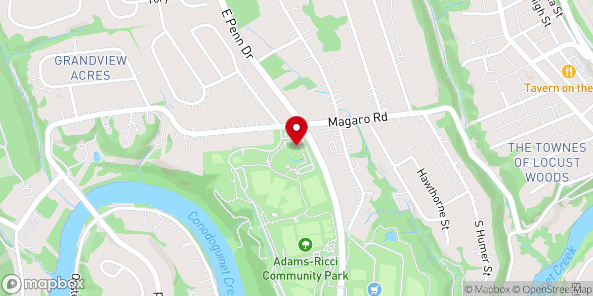 Map showing location of Adams-Ricci Park