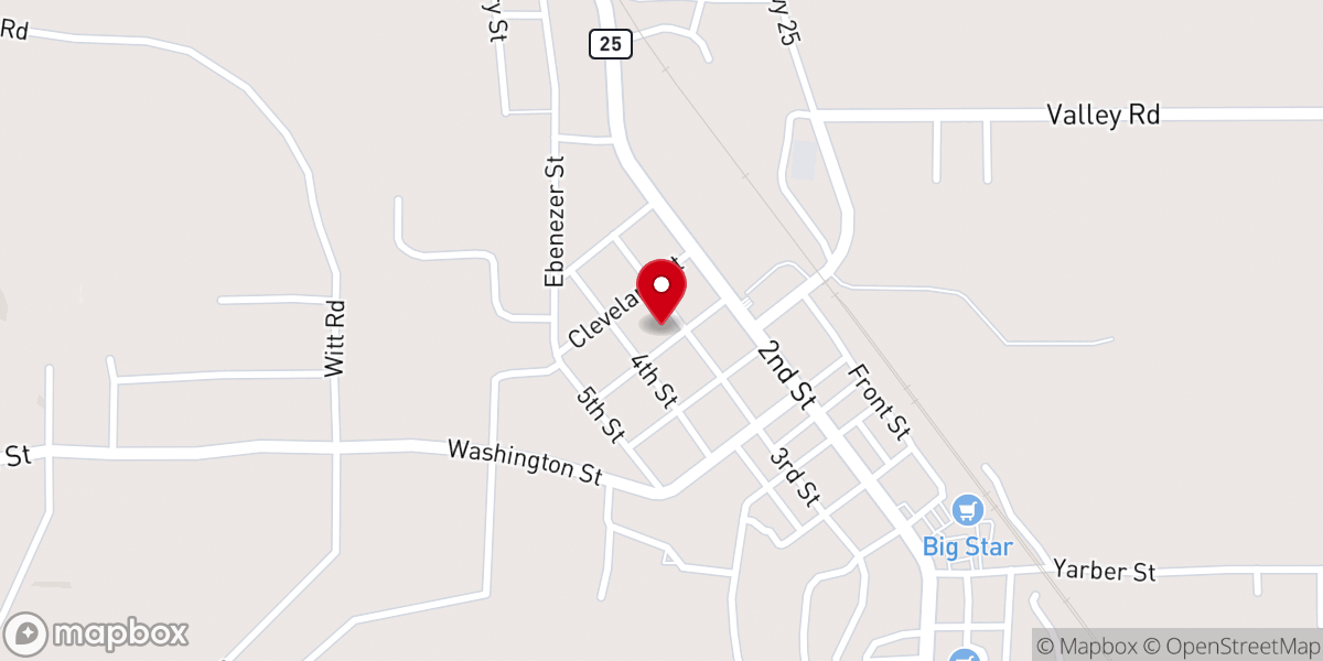 Map showing location of Belmont United Methodist Church