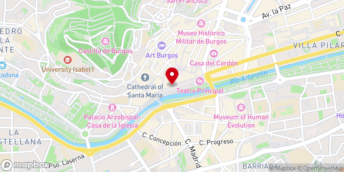 Map showing location of Paseo del Espolón