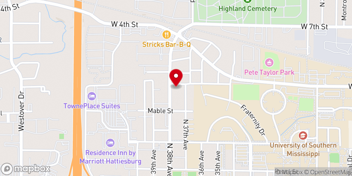 Map showing location of Thirty Eighth Avenue Baptist Church