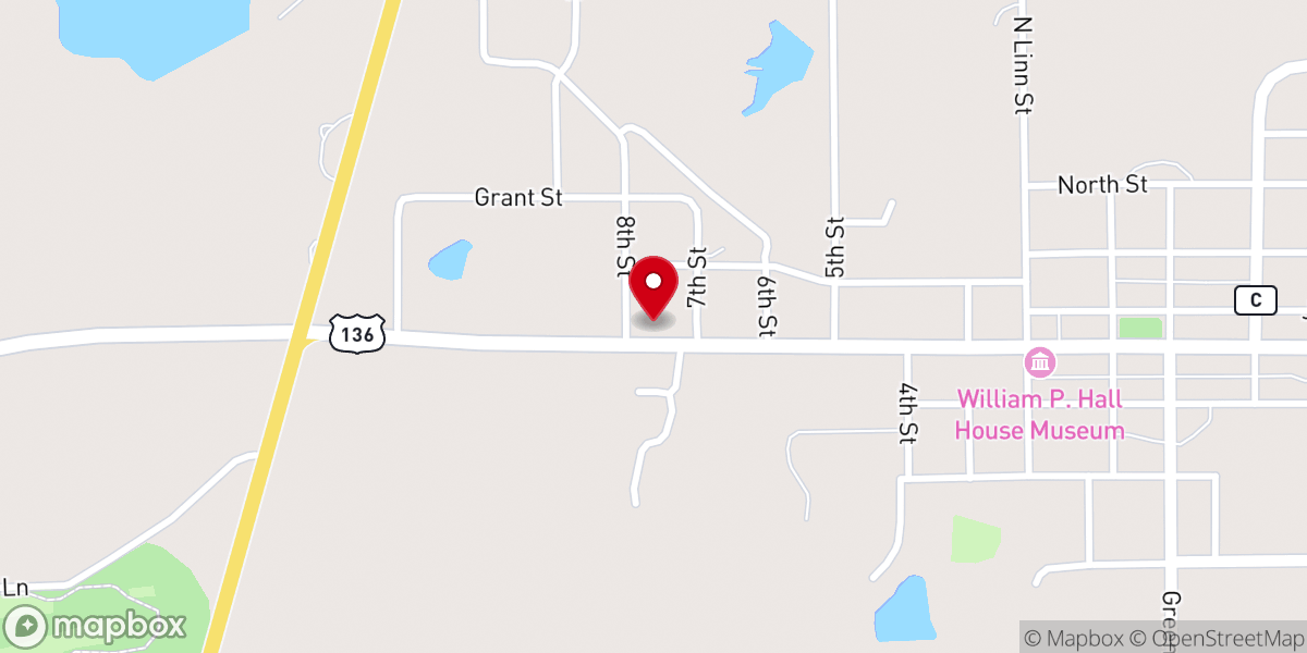 Map showing location of Schuyler County Church of Faith
