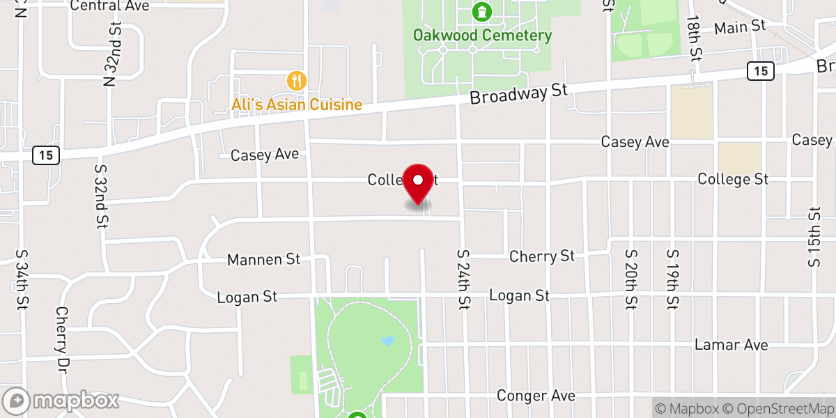 Map showing location of Christian Fellowship Church