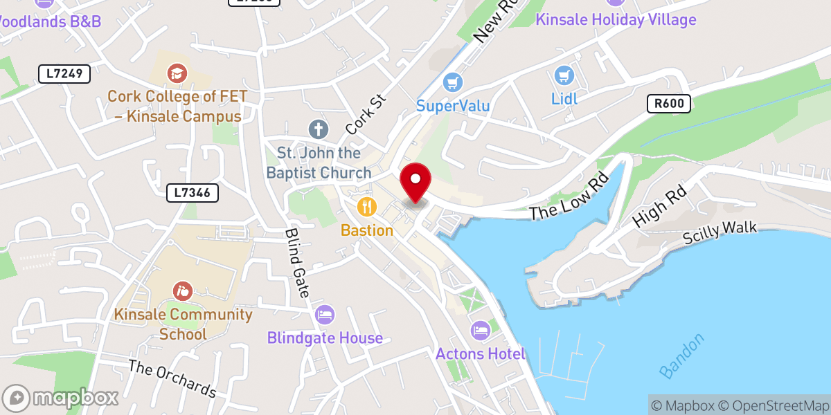 Map showing location of Methodist Church Kinsale