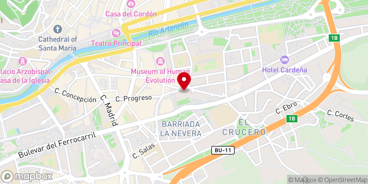 Map showing location of Convento de Santa Clara (Clarisas)